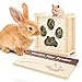 Bloomoak Heu-Futterstation aus Holz für Meerschweinchen, Kaninchen, Chinchilla, Hamster Weniger Verschwendung, Hängeregal für Heuaufbewahrung, Fütterung von Kleintieren (Klaue)