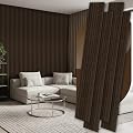4 Pack Wood Panels for Wall, 106.3" × 11" Wood Slat Acoustic Panels for Wall, Soundproof Panels, 3D Fluted Panels for Interior Wall Decor (Dark Walnut)