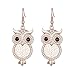 Owl Dangle Earring for Women,Hypoallergenic Rose Gold and Silver Plated Drop Earrings with Shining Crystal (Rose Gold)