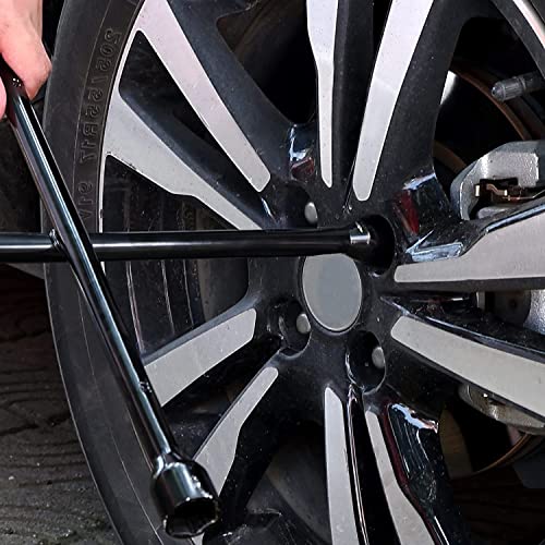 Image of Big Red TRX31101-14FR Torin Professional 14 inch Universal Heavy Duty 4-Way Cross Lug Wrench (11 /16 inch, 3 /4 inch, 13 /16 inch, 7 /8 inch) for Tire Changing and Auto Maintenance, Black