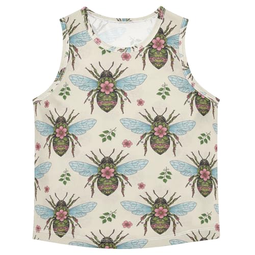 J JOYSAY Cute Animal Flower Leave Boys Tank Top Sleeveless Muscle Shirts Quick Dry Sport Active Workout Kids T-Shirts 3-15T