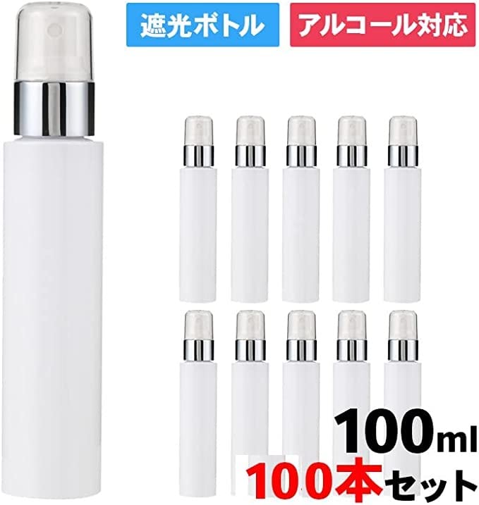 スプレーボトル」100ml×100本セット 空ボトル 消毒 小分け用