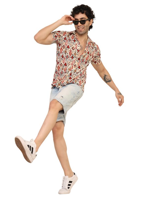 Image of KE KANHA EXPORTS Shirt for Men /Cotton Shirts for Men /Stylish Mens Casual Shirt /Men's Slim Fit Shirt & Regular Fit Shirt for All Occasions Western Beach Summer Shirt Style