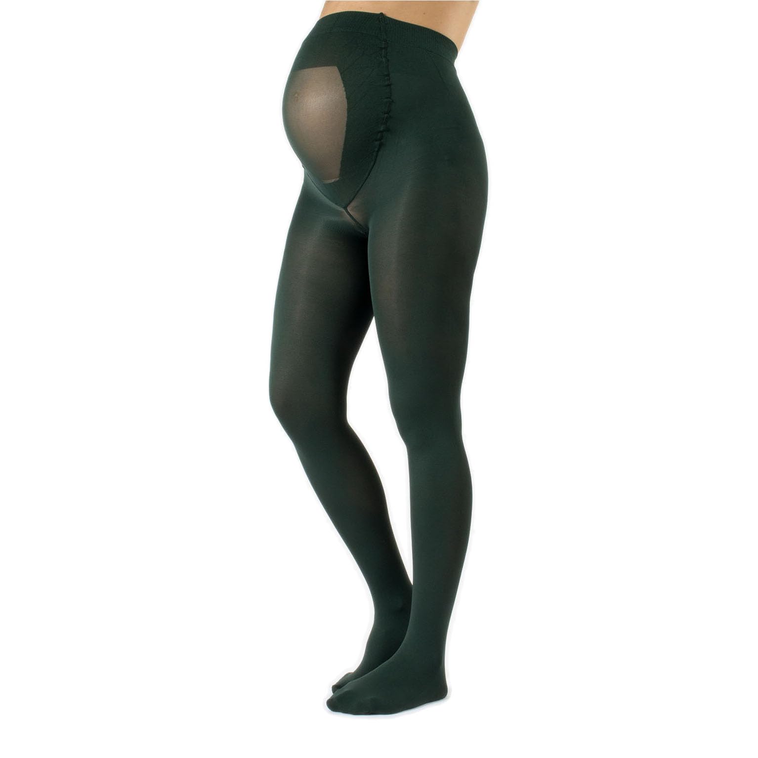 CALZITALY Medias Invernales Premama, Panty Para Futura Mama, 100 DEN | Negro, Amarillo, Naranja, Verde, Rosa | S, M, L, XL, XXL, 3XL, 4XL | Calcetería Italiana (S, Verde Botella)