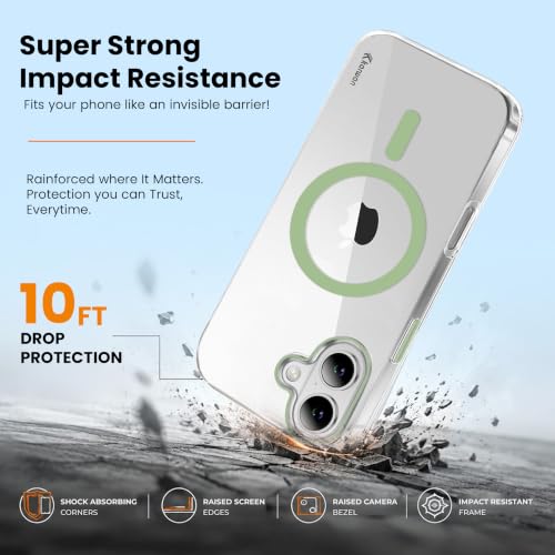 Image of KARWAN Crystal Clear Magnetic Back Case Cover Compatible with iPhone 17 Anti-Yellow Transparent Shockproof Cover with Camera Protection, Scratch Resistant, MagEaze Wireless Charging Support