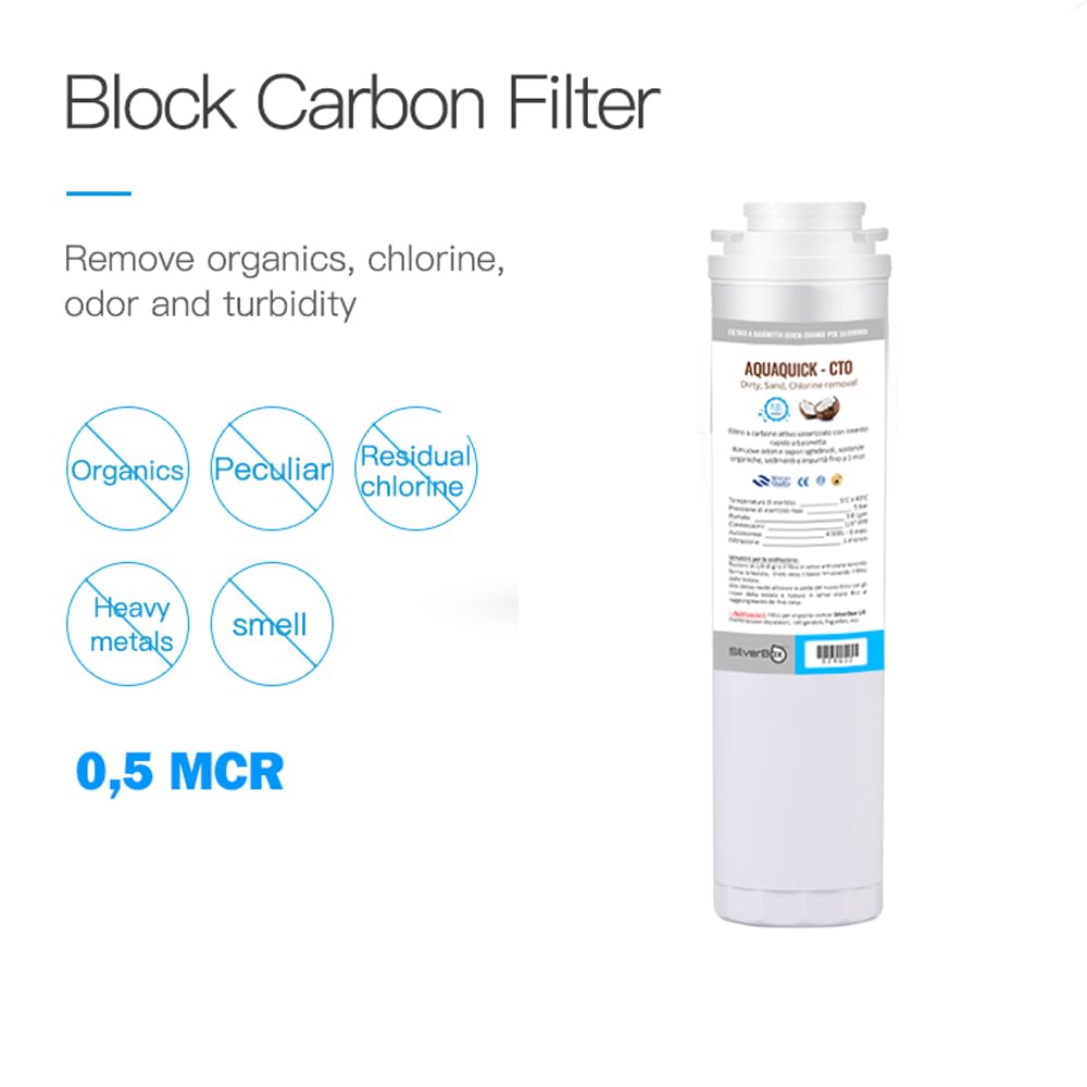 AcquaHOME® AQUAQUICK KIT RICAMBIO FILTRO BI-STADIO ORIGINALE PER IMPIANTO OSMOSI INVERSA SILVERBOX UP DEPURATORE MADE IN ITALY