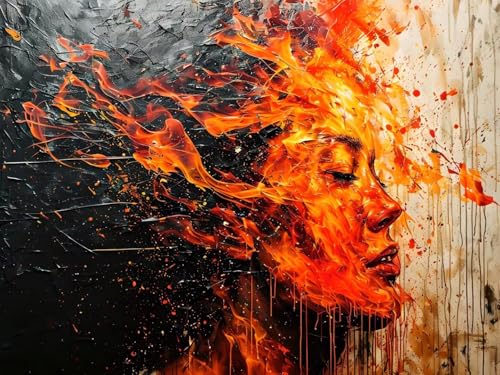 Kit de Peinture Diamant 5d Femme de feu : le cadeau arts et artisanat idéal pour adultes créatifs