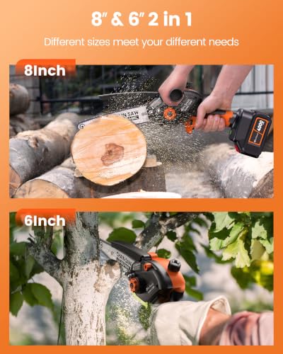 Image of Mini Chainsaw with 1500W Brushless Motor, Electric Saw for Wood Cutting
