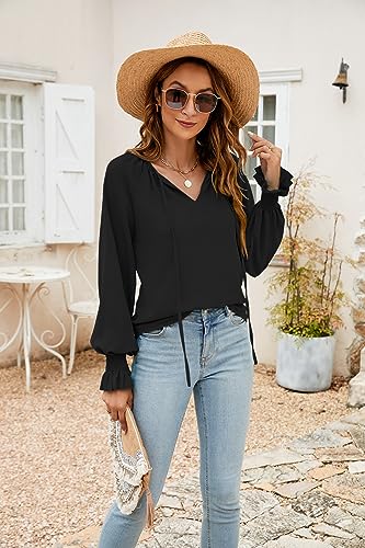 SimpleFun Women's Boho Tops Floral V Neck Short Sleeve Summer Blouse Shirts - Image 4