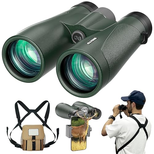 Image of 15X56 Professional UHD Binoculars for Adults High Powered with Phone Adapter and Harness, Super Bright Waterproof Binoculars for Hunting Stargazing Bird Watching Hiking Travel