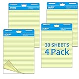 Sticky Easel Pad, Ruled Anchor Chart Paper, 25 x 30 Inches Large Self-Adhesive Flip Chart Paper for...
