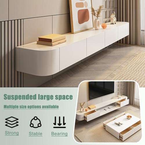 Meuble TV flottant pour optimiser l'espace et masquer les câbles