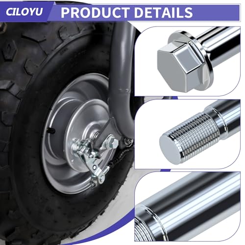 Image of 14mm 290mm Rear Wheel Axle Kit with 300mm Mini Bike Front Axle Nut Compatible with Coleman CT200U-EX BT200X 196CC 200CC 6.5HP Mini Bike Powersports Accessories Parts 15mm Chain Adjuster