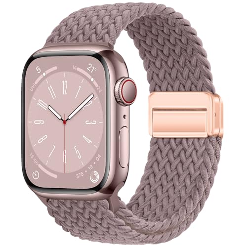 Image of Qimela Sport Loop Compatible with Apple Watch Band 38mm 40mm 41mm 42mm 44mm 45mm 46mm 49mm for Women Men,Magnetic Strap Stretchy Braided Wristband for iWatch Series 11 10 9 8 7 6 5 4 SE Ultra 3 2 1