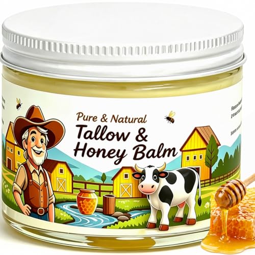 Eloix Beef Tallow for Skin Tallow and Honey Balm for Face Grass-Fed Beef Tallow and Raw Honey Moisturizer Deep Hydration for Dry Sensitive Skin Natural Face and Body Tallow Face Moisturizer