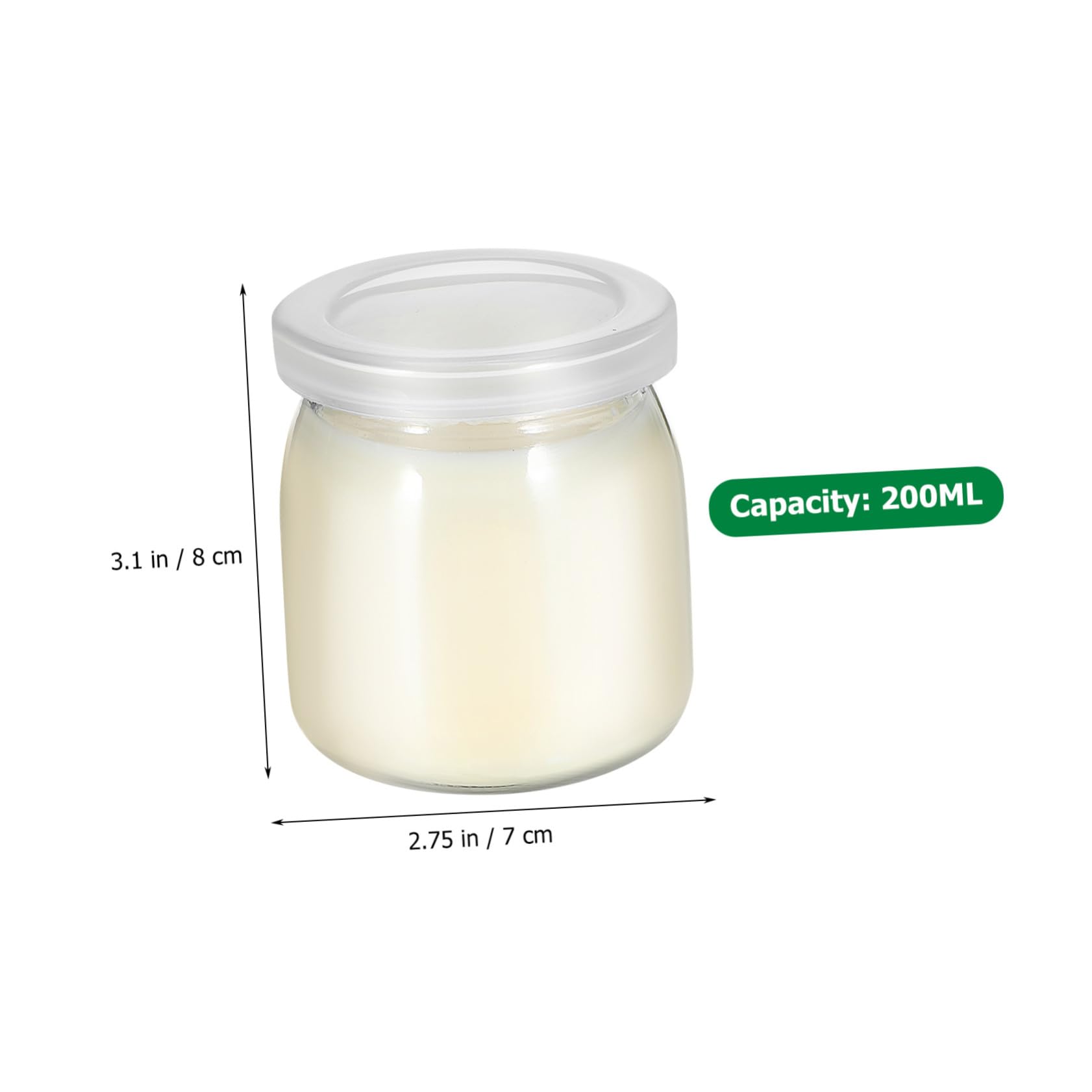 STOBAZA 12 Stück Teiliges Hitzebeständige Glas Dessertgläser mit Deckel Stapelbare Pudding und Joghurtbehälter Vielseitige Mini Mousse Cups für Marmelade Babybrei Gefrierschrank Geeignet