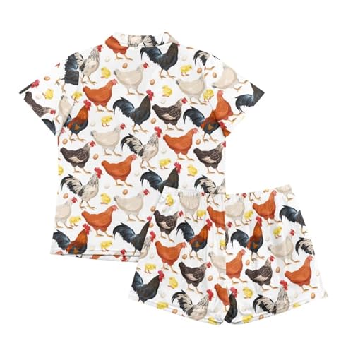 Image of Women's Short Sleeve Sleepwear Pajamas Nightwear with Pockets | skin-friendly breathable material resists pilling fading and deformation after repeated washing