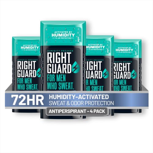 Image of Right Guard Humidity Breaker Antiperspirant & Deodorant for Men, Cold Front Scent, 2.5oz (4 Pack) Invisible Solid, 72 Hour Sweat and Odor Control, Humidity Activated