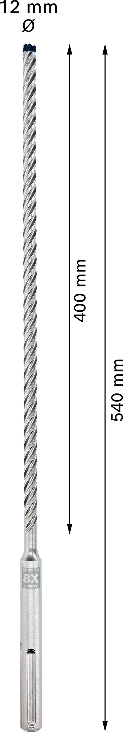 Bosch Punta per Martelli Perforatori per Calcestruzzo e Muratura, Grigio, 12 x 540 mm