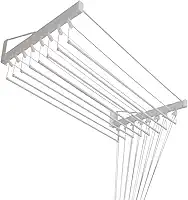 Inovar Metais Varal de Parede Individual 10 Varetas Branco 100cm