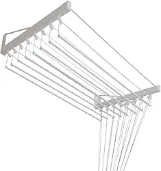 Inovar Metais Varal de Parede Individual 10 Varetas Branco 100cm