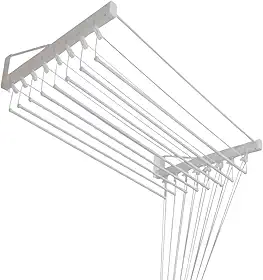 Inovar Metais Varal de Parede Individual 10 Varetas Branco 100cm