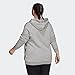 adidas Women's Standard Loungewear Essentials Logo Fleece Hoodie, Medium Grey Heather/White, Large