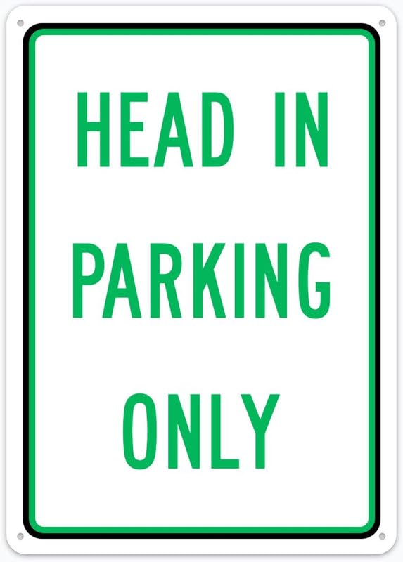 Feehiget Head In Parking Only Rust Free Aluminum 12 X 8 in, Weatherproof and Heavy Duty Security Signs for Home or Business