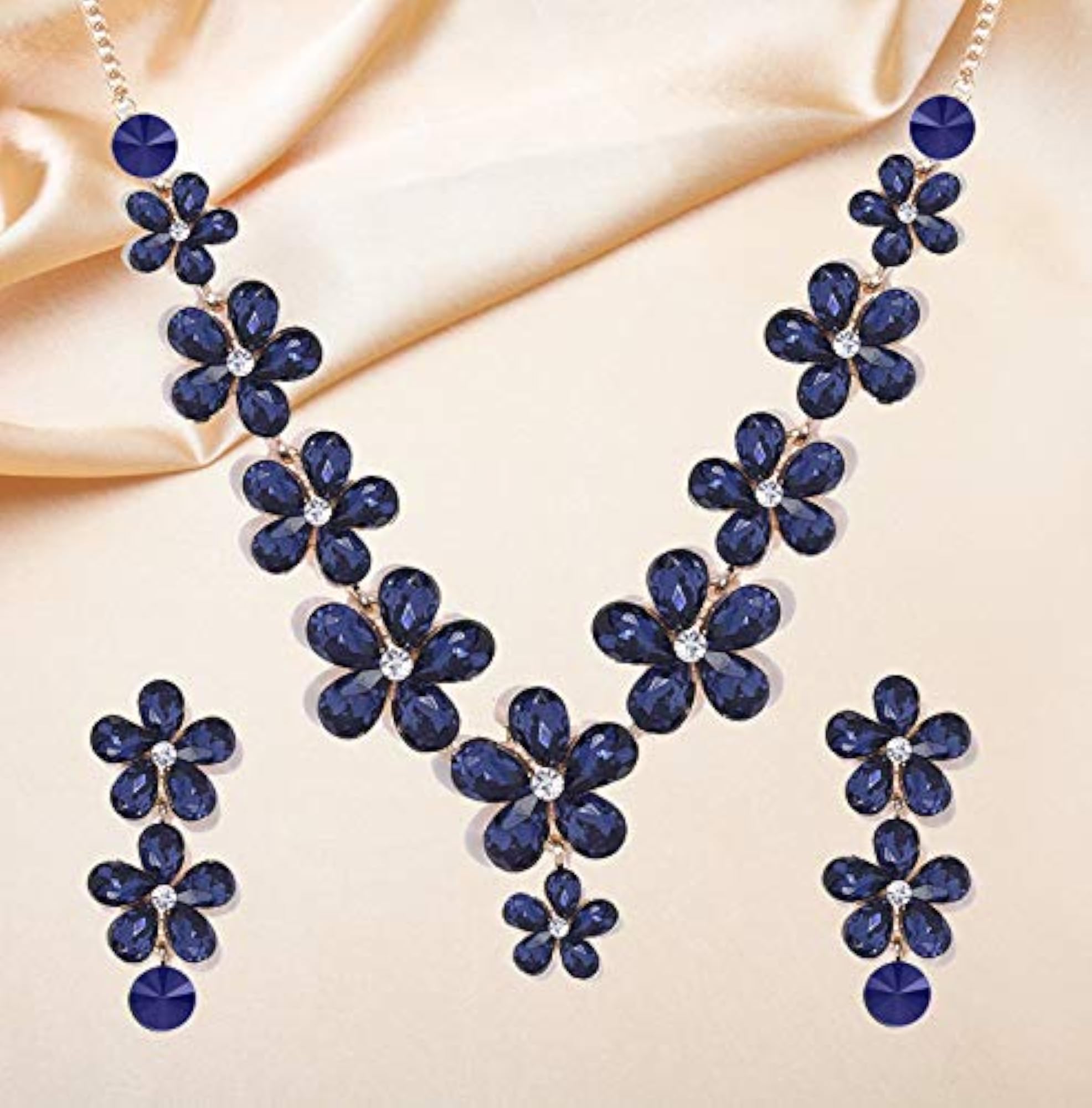 Crystal Necklace Set with Earrings for Girls