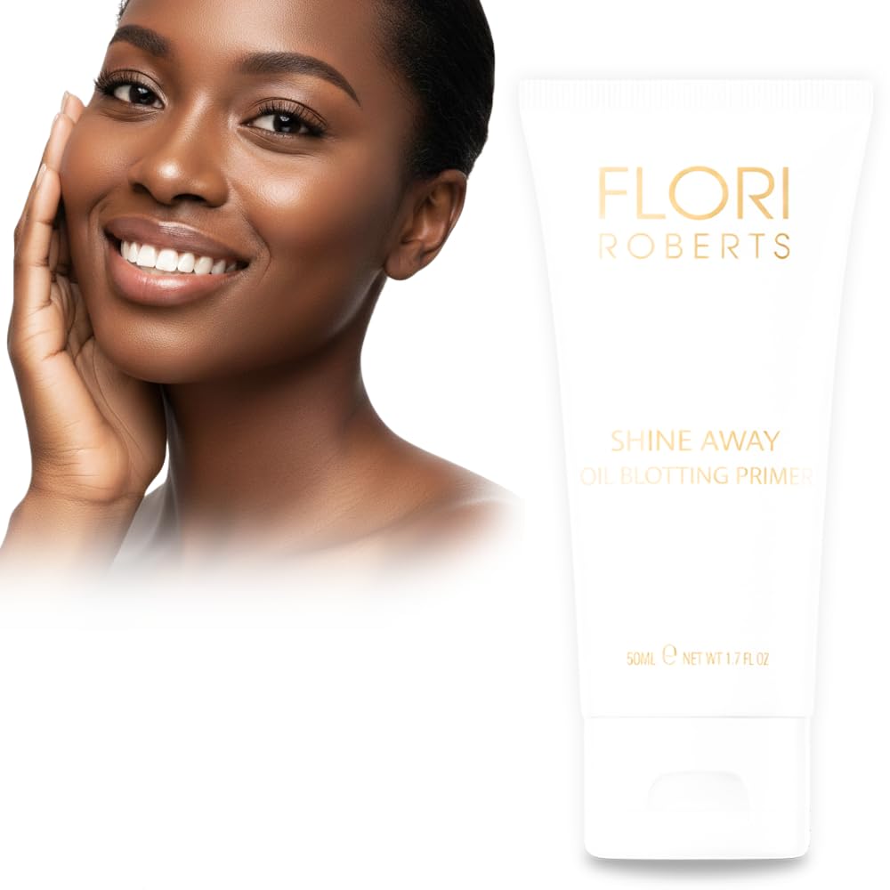 Shine Away Oil Blotting Primer by Flori Roberts, Long Lasting Oil and Shine Control, Flawless Complexion for Women of Color or Darker Skin Tones, 1.7 fl oz
