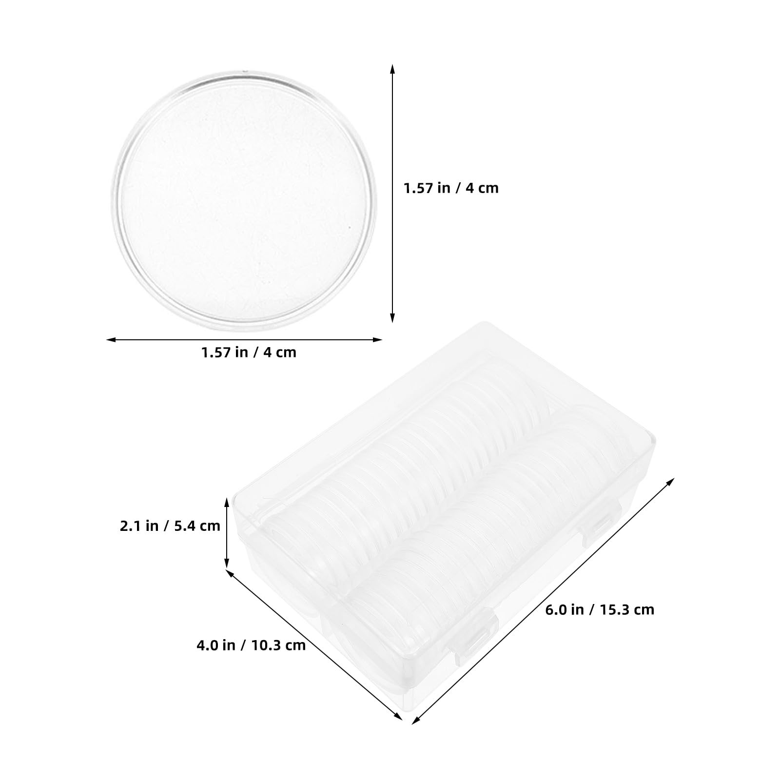 Gatuida 2 Juegos de cápsulas Transparentes para Monedas de 40 mm, Estuche
