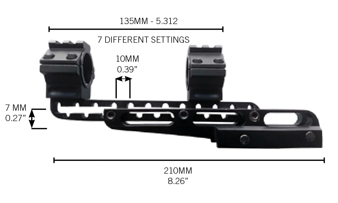 Konus | CANTILEVER MOUNT Montatura per Ottiche Adatta per Slitte Weaver e Picatinny