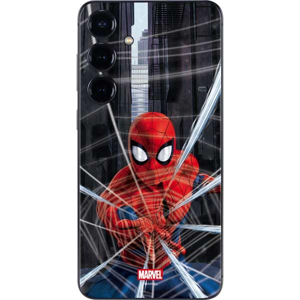 Skinit Decal Phone Skin Compatible with Galaxy A16 5G - Officially Licensed Marvel Spiderman Web Throw Design