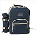WLOWS Zaino da Picnic per 4 Persone con Set da Pranzo per Spiaggia/Picnic/Campeggio/Sport, Borsa Termica Pieghevole,Blue