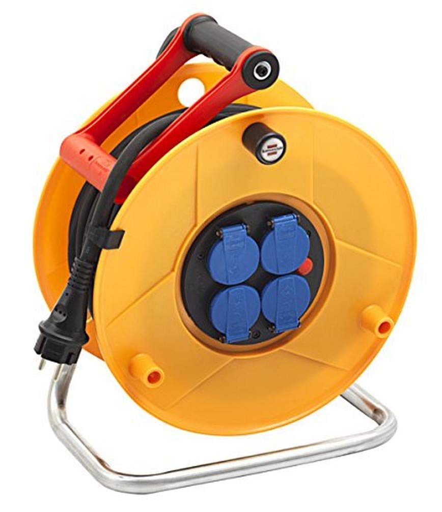 Brennenstuhl – Enrollador de cable eléctrico estándar Pro, amarillo, 1206931