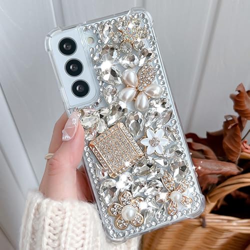 GO-VOLMON Luxury Woman Case for Samsung Galaxy Note 20 Ultra Bling Glitter Sparkle Shiny Stones Shockproof Air-Bag Corners, Pretty Girls Case for Galaxy Note 20 Ultra