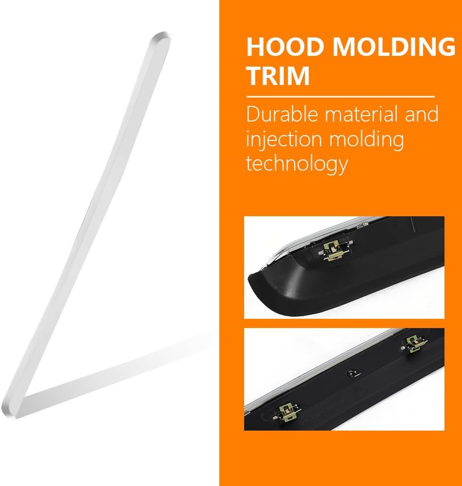 G-PLUS Hood Molding Trim Moulding Chrome Compatible with GMC Sierra 1500 2007-2013/ Sierra 2500 HD 3500 HD 2007-2010 Replacement for GM1235109 10385156