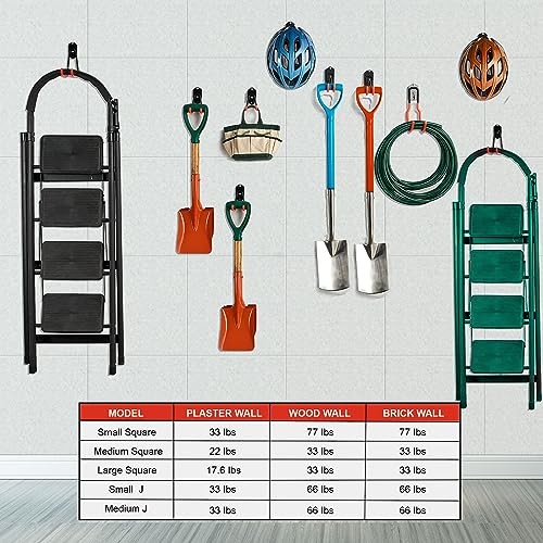 Image of Wallmaster Garage Hooks Organizer Kit,12 Pack Adjustable Heavy Duty Shelving Hook,Wall Mount Utility Steel Garage Organization, for Organizing Garden Tools