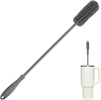 Vista 7 de Cepillo de silicona para botellas con mango largo, limpiador de botellas de agua para biberones, Hydro Flask, botellas deportivas, jarrones