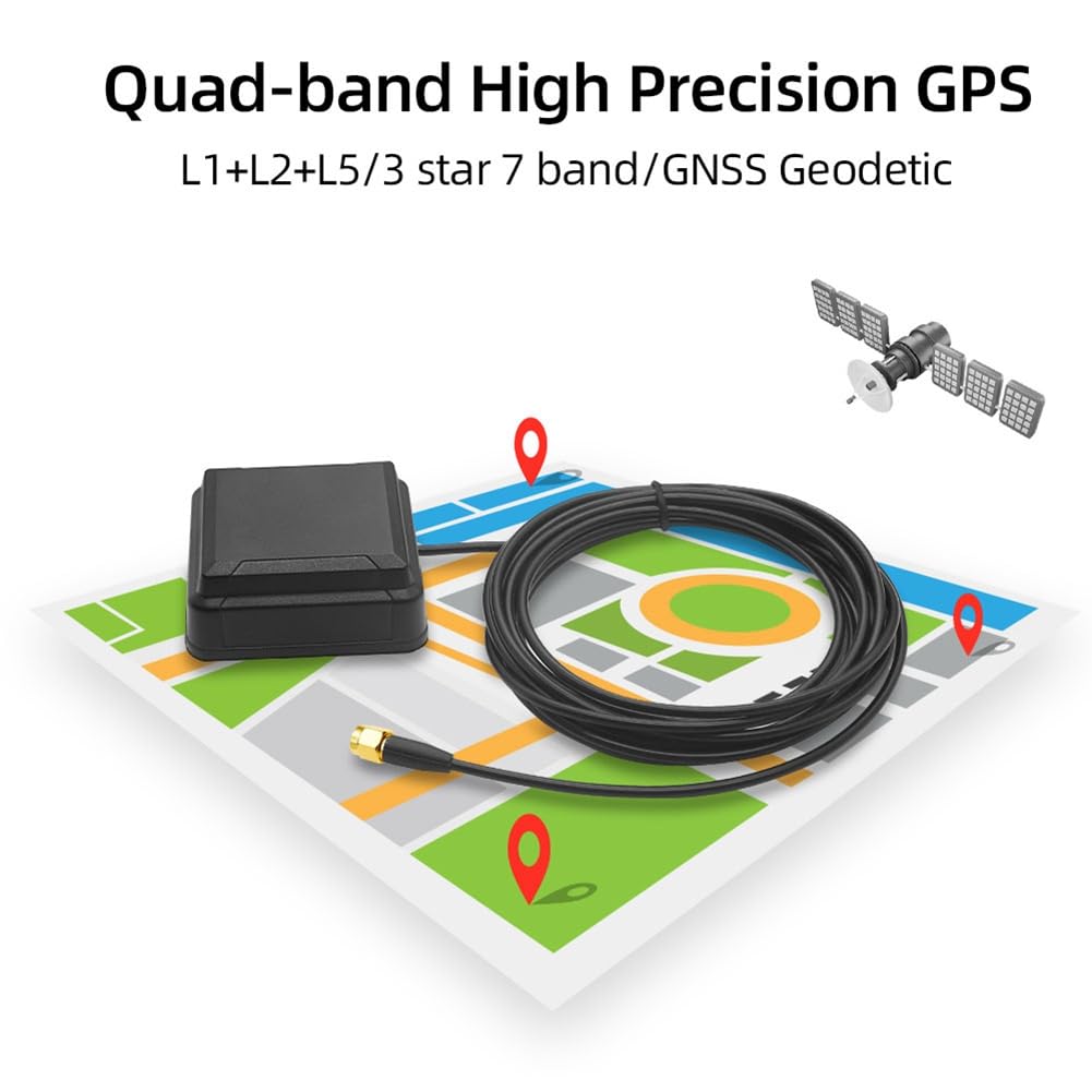 Antenne RTK RTD de Haute Précision, Positionnement en Centimètres L1+L2+L5, Antenne de Mesure GNSS à 3 Satellites et 7 Fréquences