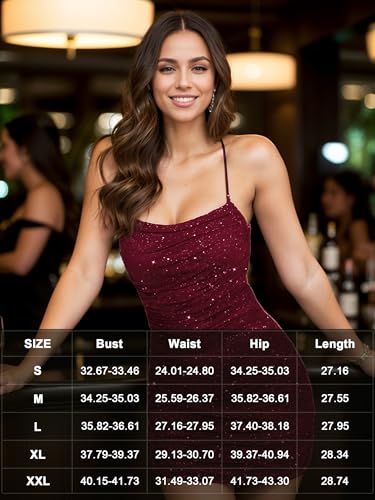 Image of Figdaw Adjustable Straps Rhinestone Bodycon Dress for Women Special Occasions