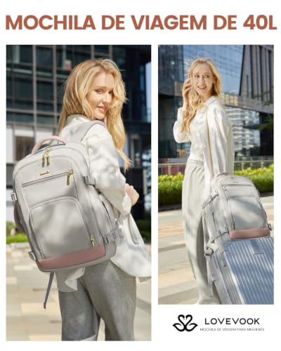 Image of LOVEVOOK Travel Backpack for Women, 50L Carry On Backpack Flight Approved