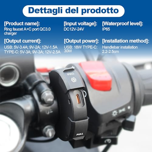 Cargador USB motocicleta anticaídas de energía con conector SAE impermeable 7