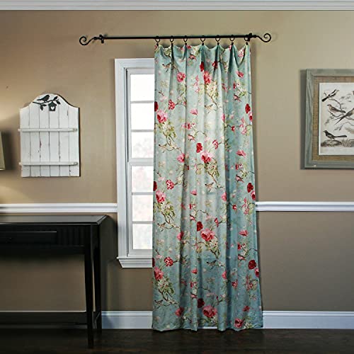 Ellis Curtain Balmoral Floral 48" x 84" Tailored Curtain Panel, Sage, W 48" x L 84" (1 Panels)