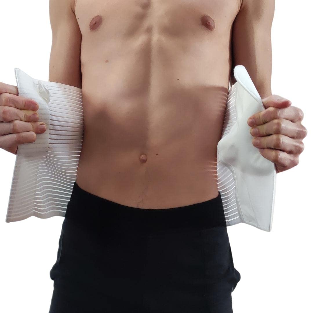 GYOUNG fascia addominale lombare bianca a strappo, guaina uomo donna contenitiva, panciera elastica post operatoria, contenimento ernia, pancera post parto, bustino