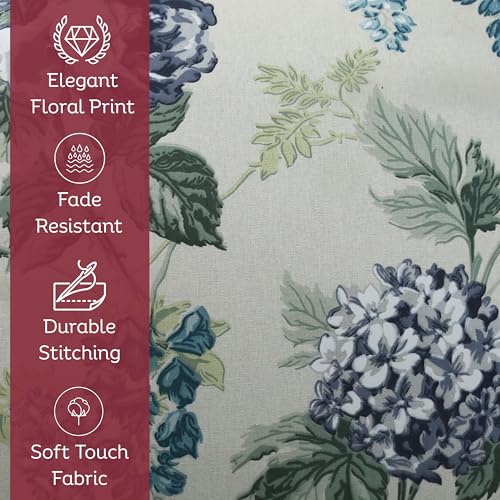 Image of Clasiko Cotton Cushion Covers 12x12 - Set of 5 Decorative Cushion Covers, Blue Bloom, Soft Cotton, Hidden Zip, Sofa & Bedroom Decor