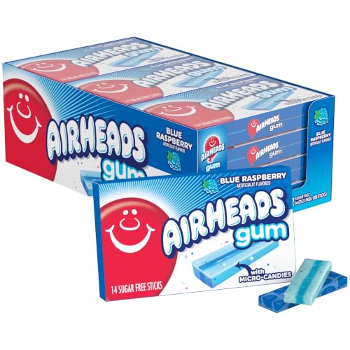 Airheads Sugar Free Chewing Gum, Blue...
