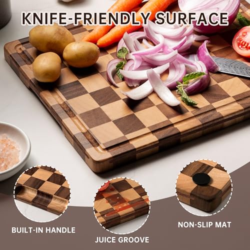 Set de 3 tablas de cortar de madera con asas y ranura miniatura 2
