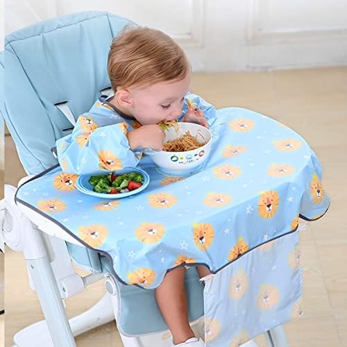 Crapuschla Baby Bibs with Sleeves, Coverall Weaning Bib Attaches to