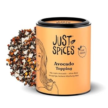 Just Spices Avocado Topping I Knuspriges Finish für jedes Avocado-Gericht mit Sesam I Gewürzdose 60 g